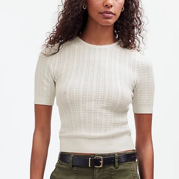 Madewell Sweaters - Madewell frost The Signature Open-Knit Crewneck Sweater Tee